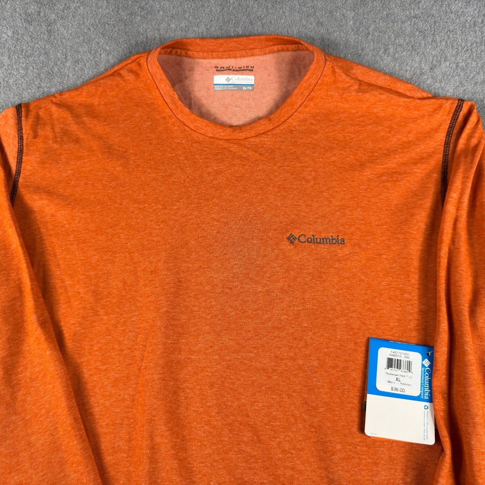 Columbia Mens XL Orange Thistletown Park Long Sleeve Crew AM6818-478 NEW